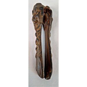 Antique Cast Iron Figural Nutcracker Laughing Man Face 5.5" VTG 1880-1920s GUC